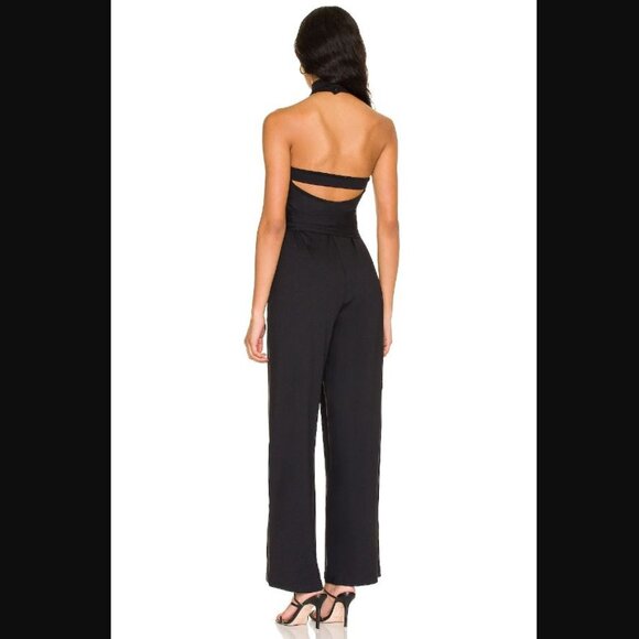 Susana Monaco Mock Neck Open-Back Jumpsuit Black XS - Picture 2 of 5